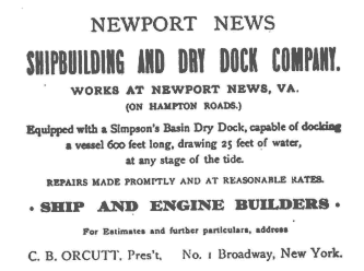 1899 Newport News Shipbuilding & Dry Dock Co. letterhead