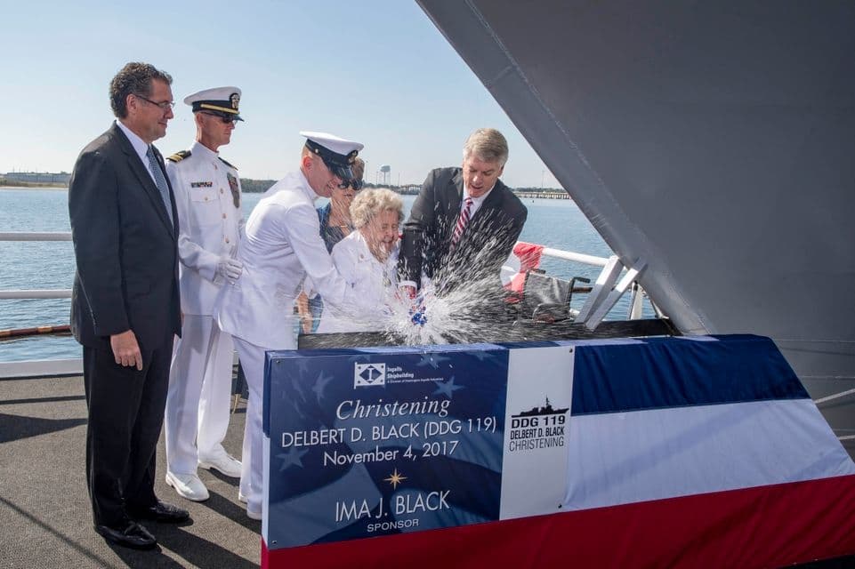 HUNTINGTON INGALLS INDUSTRIES CHRISTENS DESTROYER DELBERT D. BLACK (DDG 119)