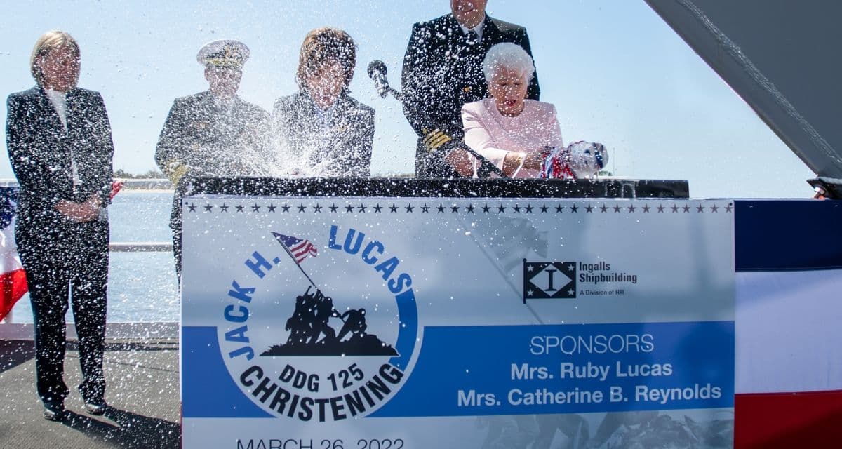HII Christens Destroyer Jack H. Lucas (DDG 125)
