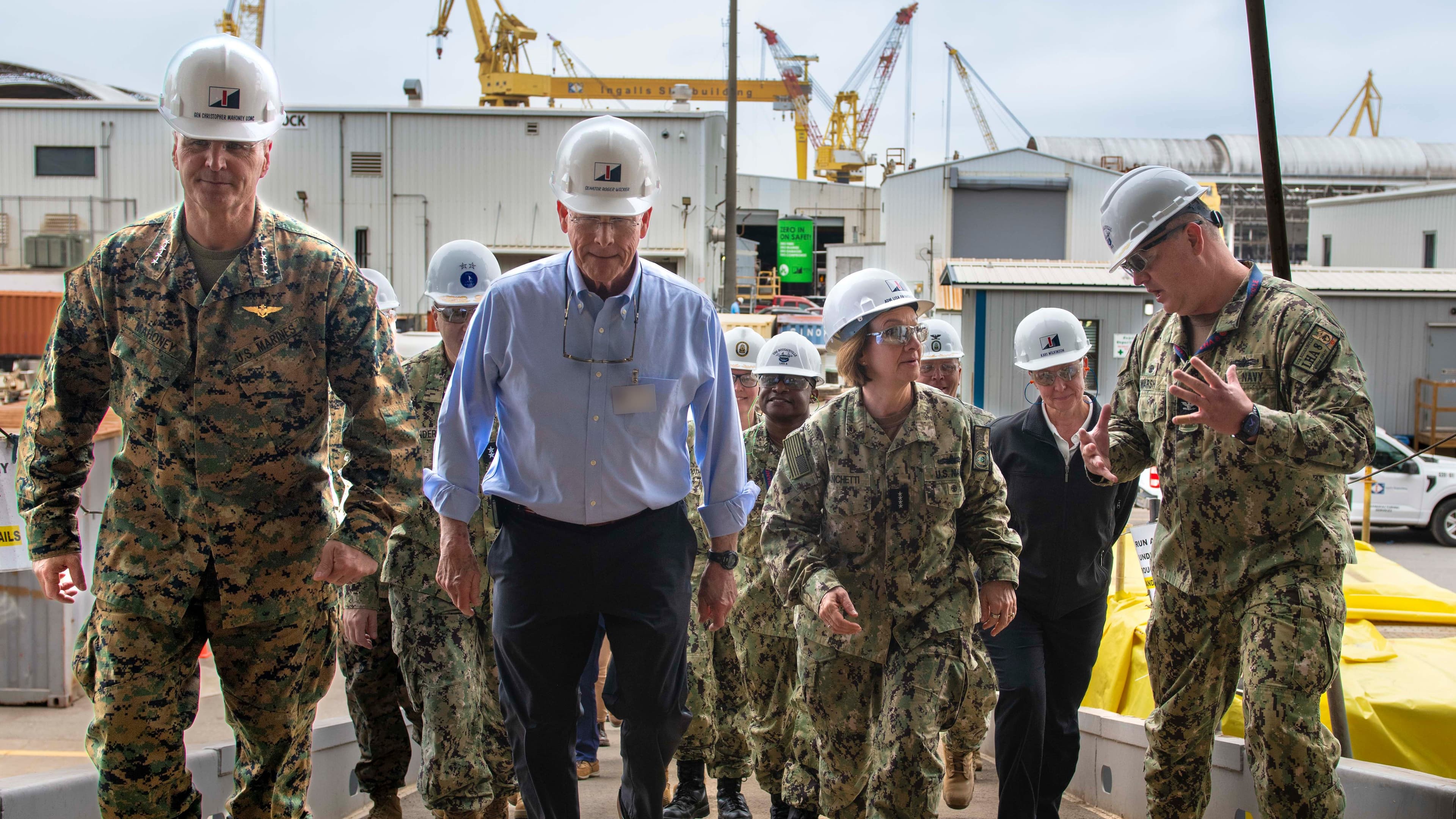 HII Hosts Naval Leaders at Ingalls Shipbuilding