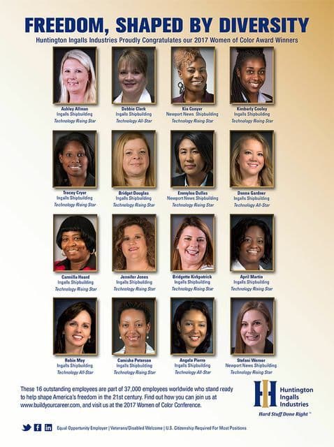 16 HUNTINGTON INGALLS INDUSTRIES EMPLOYEES HONORED FOR STEM ACHIEVEMENTS AT NATIONAL CONFERENCE