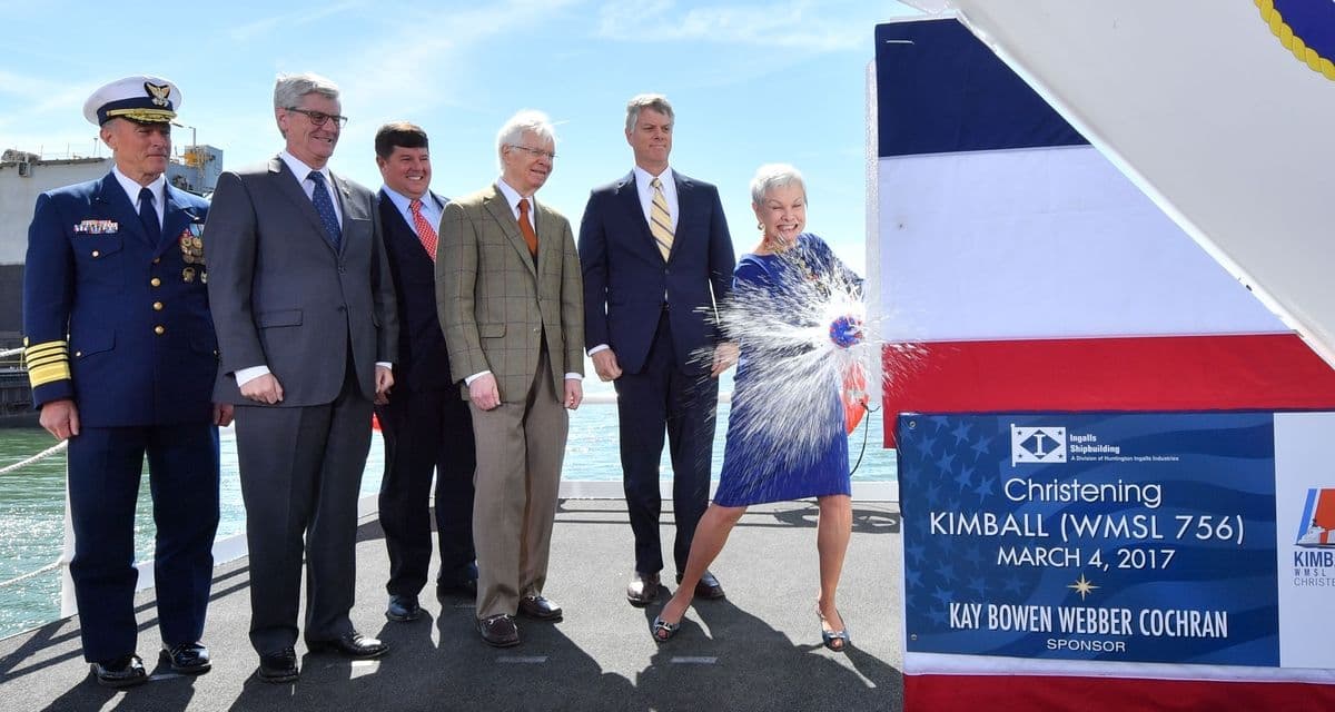HUNTINGTON INGALLS INDUSTRIES’ INGALLS SHIPBUILDING DIVISION CHRISTENS NATIONAL SECURITY CUTTER KIMBALL (WMSL 756)