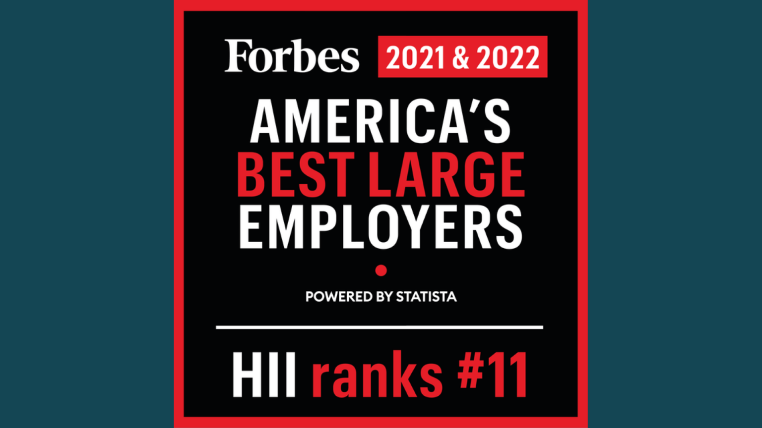 HII LEAPS HIGHER ON FORBES’ LIST OF AMERICA’S BEST EMPLOYERS FOR 2022 HII