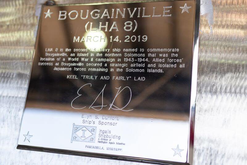 Official Keel Plate for Bougainville (LHA 8)