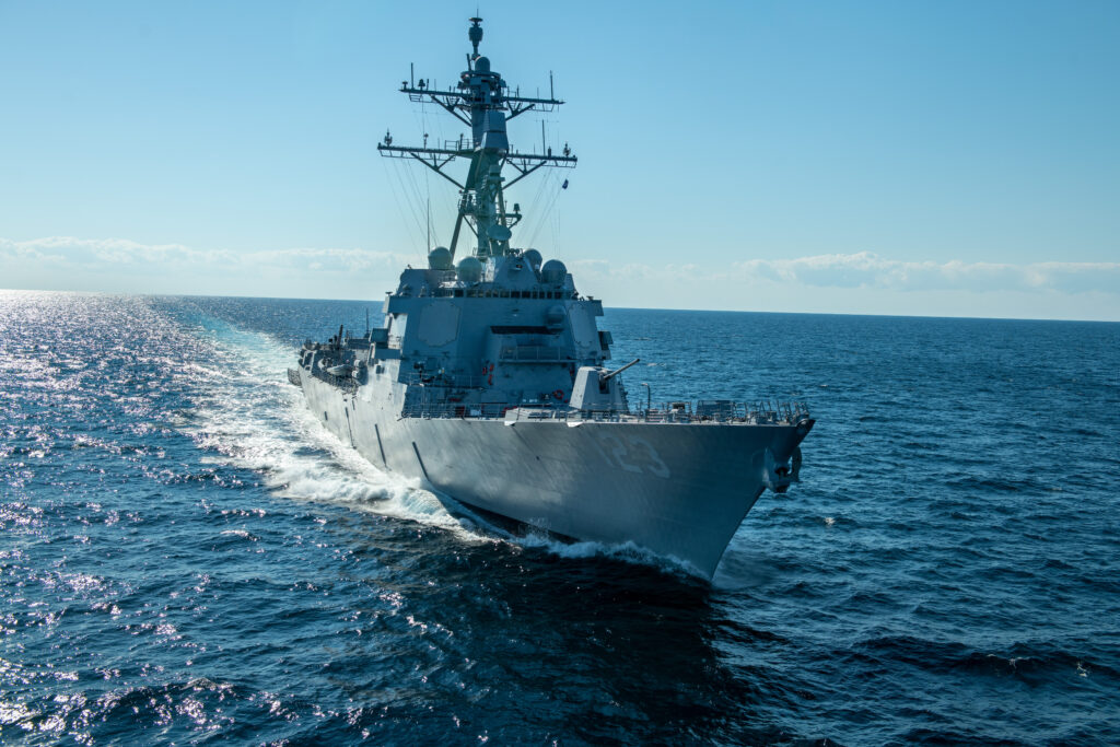 Guided missile destroyer Lenah Sutcliffe Higbee (DDG 123) completing acceptance trials