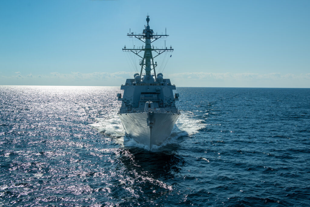 Guided missile destroyer Lenah Sutcliffe Higbee (DDG 123) completing acceptance trials Oct. 6 in Gulf of Mexico