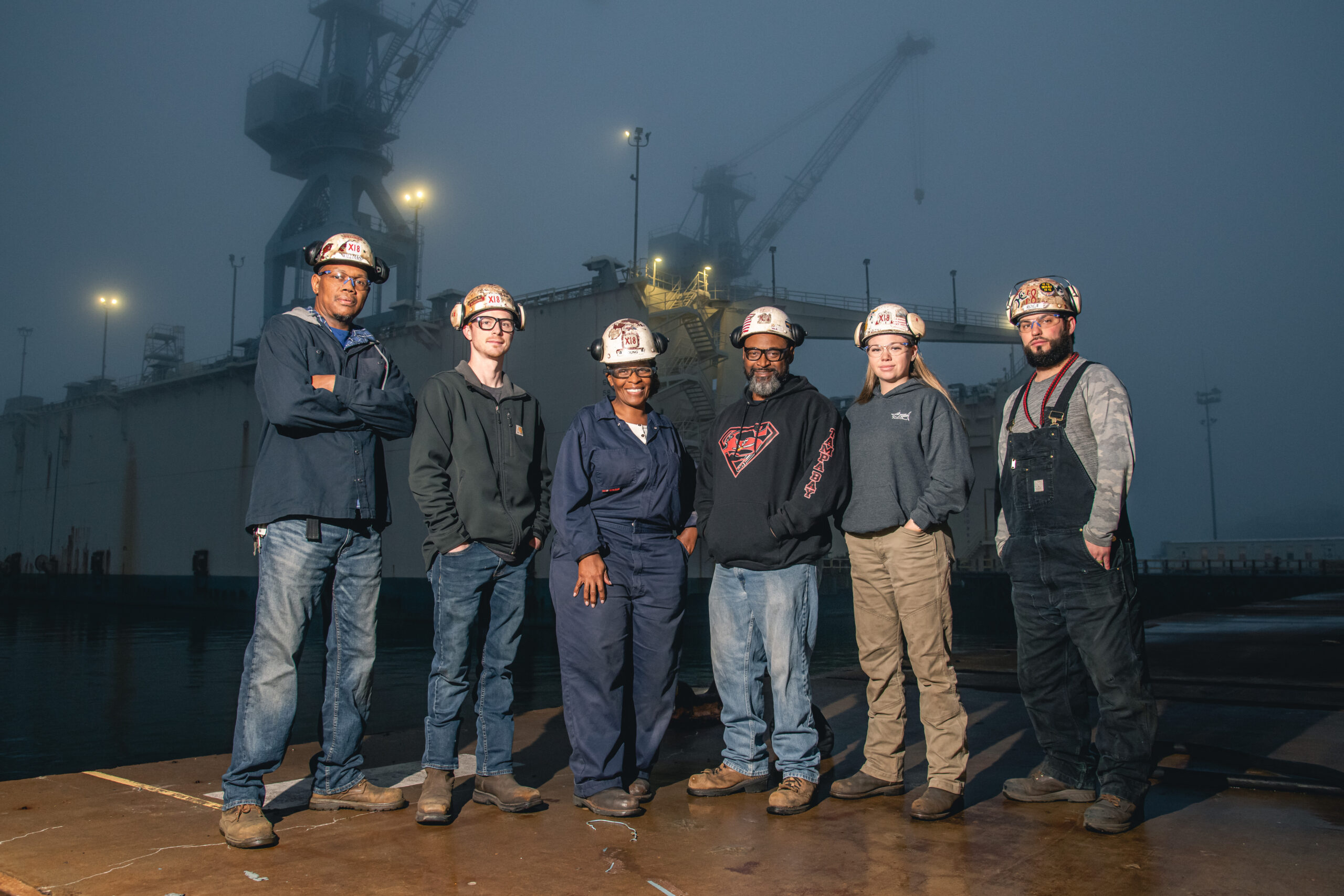 Newport News Shipbuilding welders who will participate in the ceremonial keel laying for Arkansas (SSN 800).