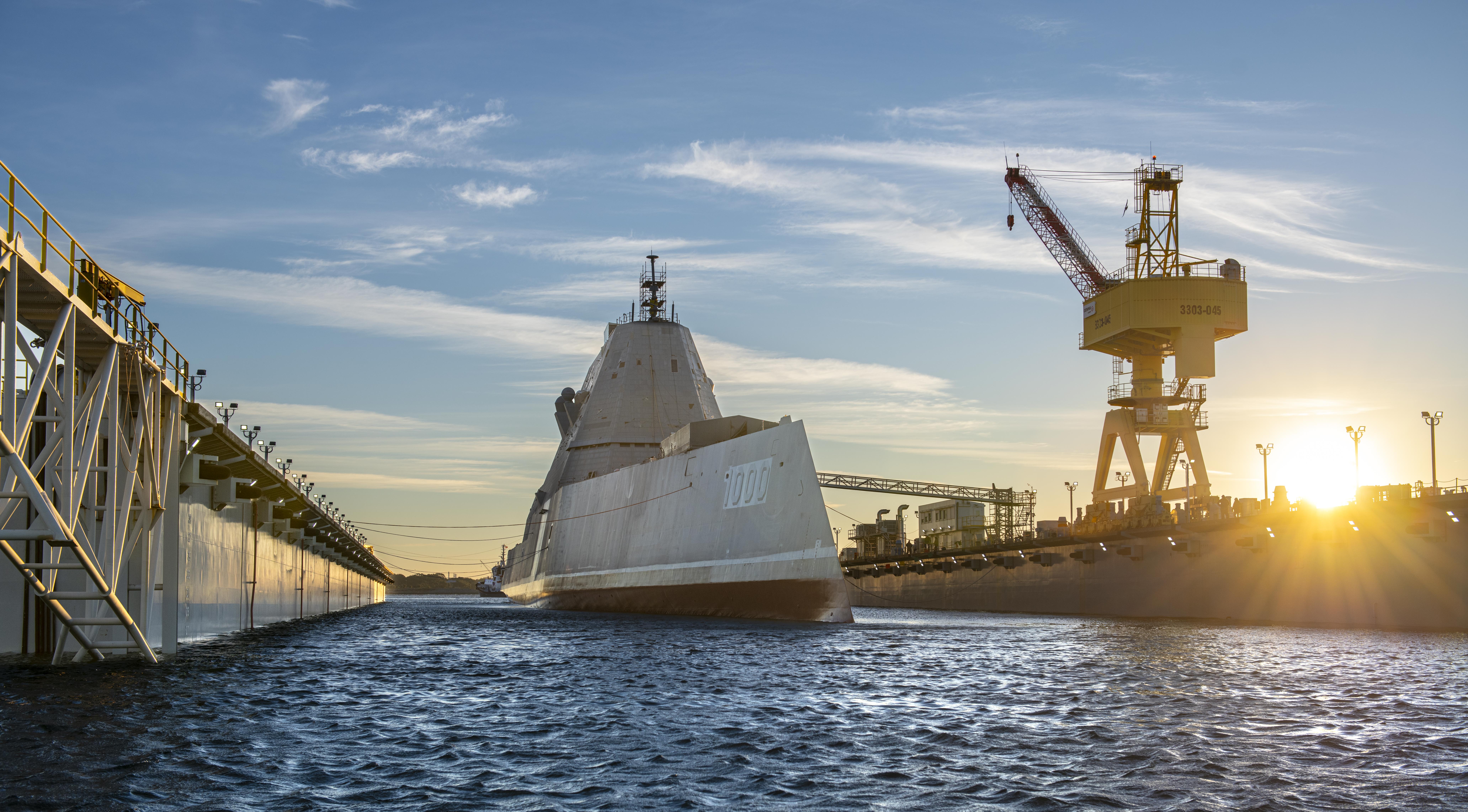 Ddg 1000 Zumwalt Undocking Drydock