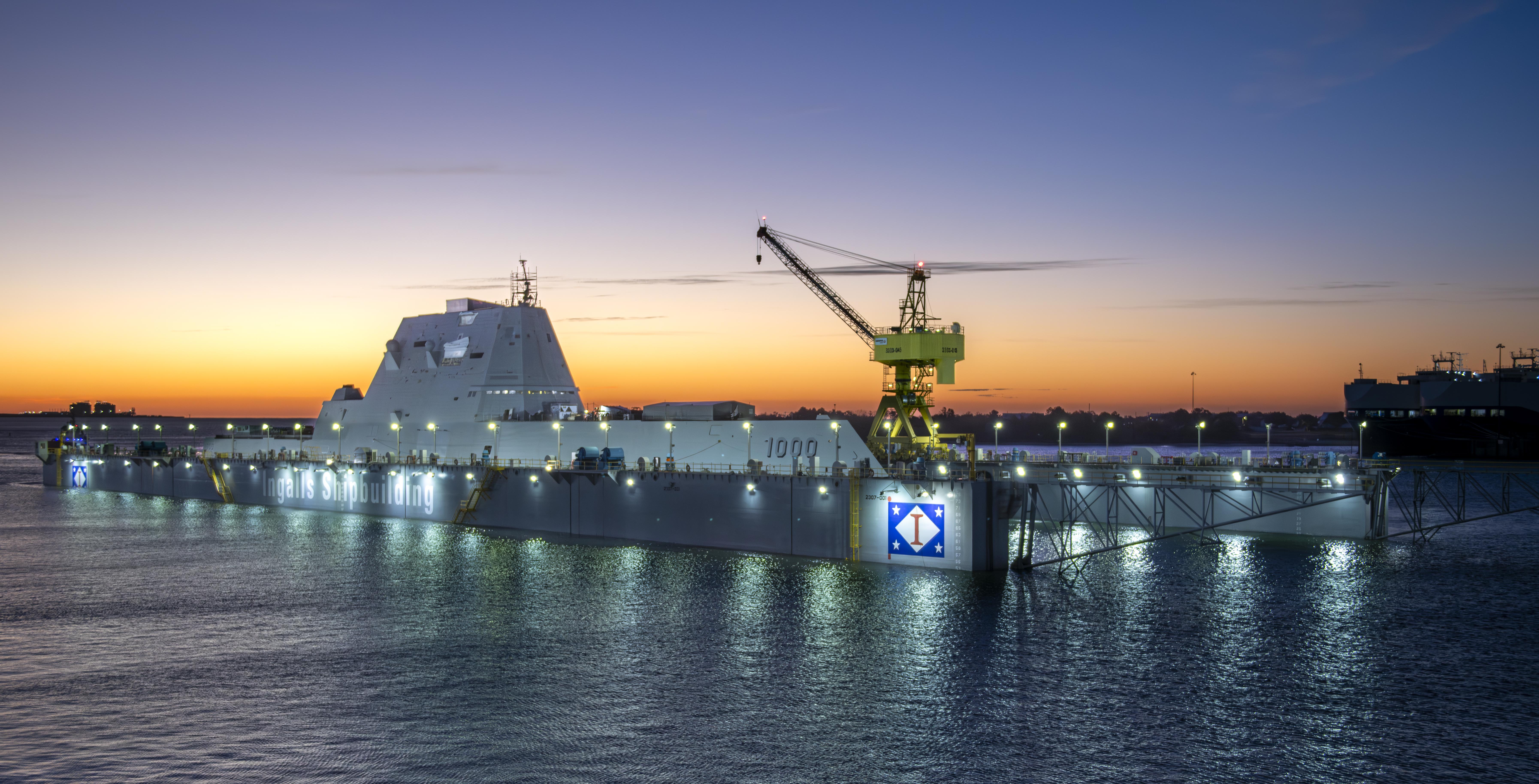 Ddg 1000 Zumwalt Undocking Sunrise